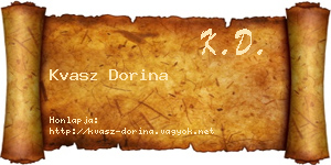 Kvasz Dorina névjegykártya